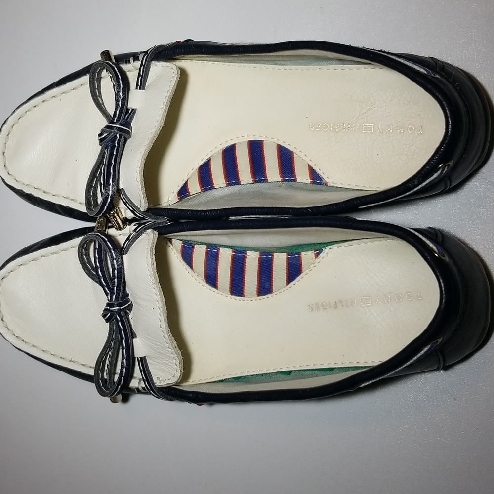 Leather flats,boat shoe,loafer,white blue. - Picture 6 of 10